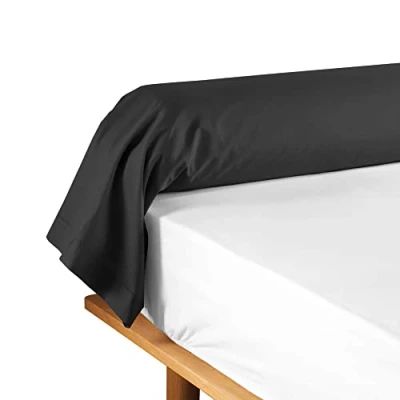 Image de douceur d&#039;intérieur, Taie de Traversin (85 x 185 cm) Lina Noir, 100% Coton