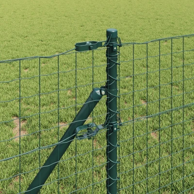 Afbeelding van vidaXL Hekpalen 52 stuks Groen Ø32 mm 80 cm Verzinkt Staal