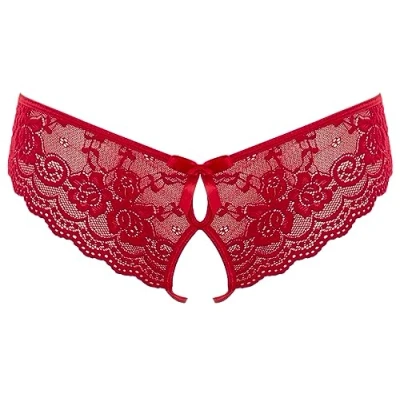Afbeelding van Verleidelijk Open Slip met Strik Rood