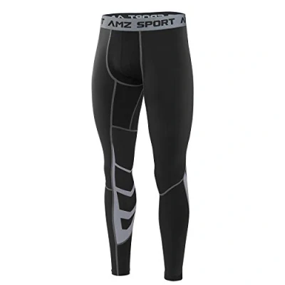 Afbeelding van AMZSPORT Compressielegging voor heren, hardloopbroek, sportlegging en gym panty van de nieuwe generatie, Zwart 116003
