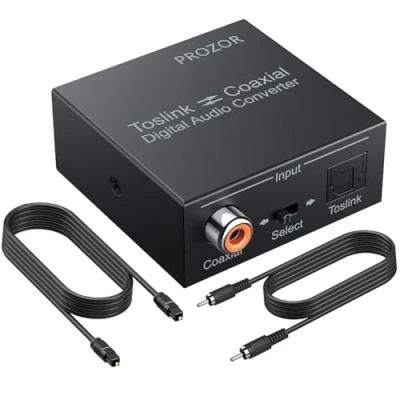 Afbeelding van PROZOR coaxiale naar optische DAC converter SPDIF Toslink met kabel en 192 kHz coaxkabel bidirectionele digitale audioconverter ondersteuning