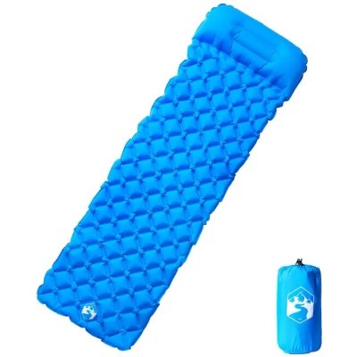 Afbeelding van Kampeermatras met gentegreerd kussen opblaasbaar blauw
