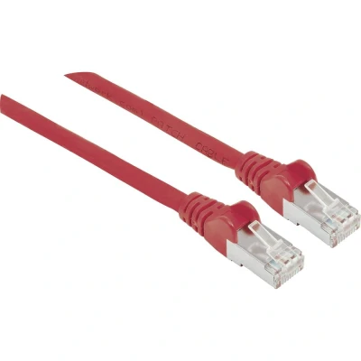 Afbeelding van Intellinet 740692 RJ45 Netwerkkabel, patchkabel CAT 6A S/FTP 1.00 m Rood Folie afscherming, Afscherming gevlochten, Afgeschermd, Halogeenvrij 1 stuk(s)