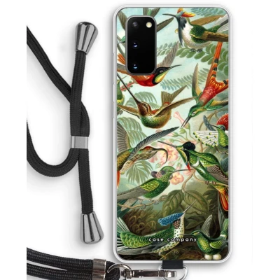 Afbeelding van Case Company® hoesje met Koord geschikt voor Samsung Galaxy S20 Haeckel Trochilidae Telefoonhoesje Zwart Bescherming aan alle Kanten en Over de Schermrand