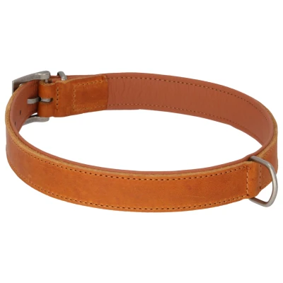 Afbeelding van Adori Halsband Vetleder Gevoerd Cognac&amp;Cognac Hondenhalsband 70x2.5 cm