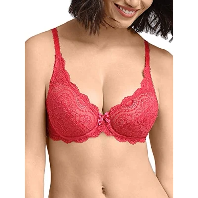 Afbeelding van Playtex Beha met beugel Flower Elegance van kant, perfecte ondersteuning, slimming, bloemen, elegantie, voor dames (1 stuk), Framboos