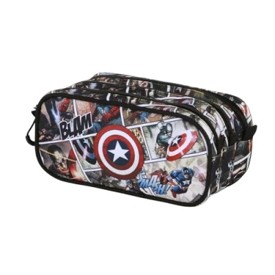 Afbeelding van Karactermania Marvel Captain America Comic Trick FAN 2.2 Potloodetui Etui met dubbele rits Tekenetui