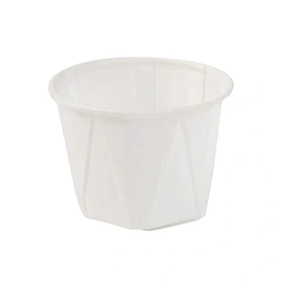 Afbeelding van GREENBOX 250 kleine kommen voor sauzen, fingerfood, jam, mini bekers, rond, wit, 30 ml, van papier met biologische coating, 100% biologisch afbreekbaar