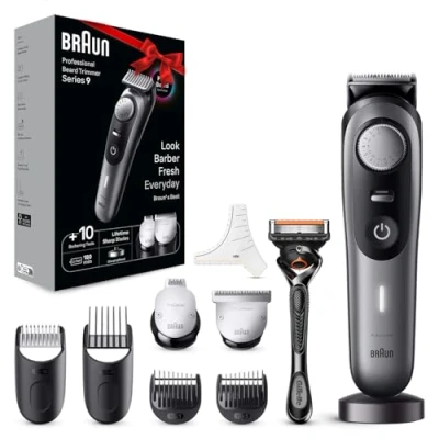 Afbeelding van Braun BeardTrimmer BT9420 Batterij/Accu 40 2 cm Nat en droog Zwart, Grijs