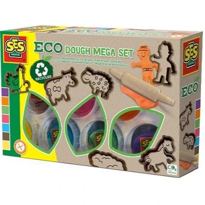 Afbeelding van Ses creative eco boetseerklei met gereedschap de boerderij 14 delig