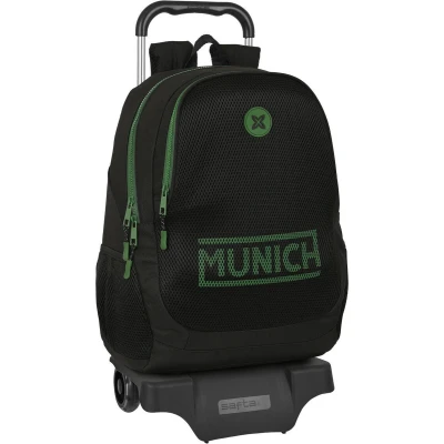 Afbeelding van Schoolrugzak met Wielen Munich Caviar Zwart 32 x 44 16 cm