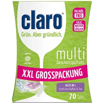 Afbeelding van claro All in 1 Multi Eco Friendly Dishwasher Detergent Tablets 70 Count Fosfaat Free Dish Tabs Value Pack