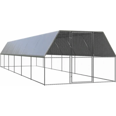 Afbeelding van vidaXL Buitenhok voor kippen 3x12x2 m gegalvaniseerd staal
