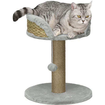 Afbeelding van PawHut Kattenkrabpaal met Speelbal, Ligplaats, Klimboom voor Katten tot 4 kg, Kattenmeubel, Jute Grijs