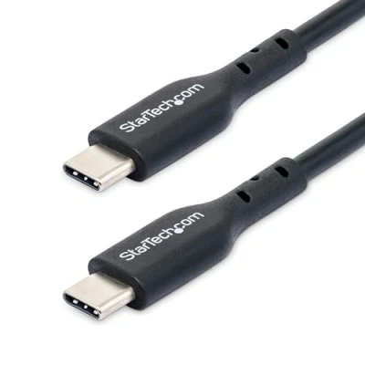 Image de StarTech.com Chargeur USB C de 2m, Câble C, Cordon 60W 3A PD 24 pin (M) pour 2.0 5 / 9 12 15 20 V 3 A 2 m Power Delivery (60W) noir
