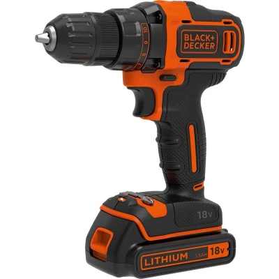 Afbeelding van BLACK+DECKER BDCDD186KB QW Accuboormachine 18V met schroeffunctie incl. 2 accu&#039;s en lader