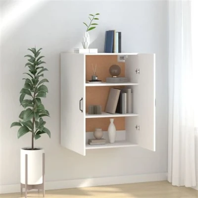 Afbeelding van Hangkast 69,5x34x90 cm bewerkt hout wit