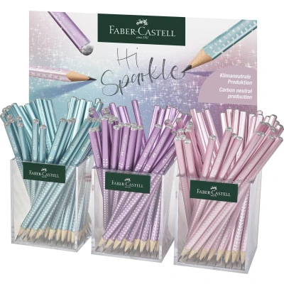 Afbeelding van Faber Castell grafietpotloden Grip Sparkle Cosmic 3 kokers elk 48 potloden FC 118253