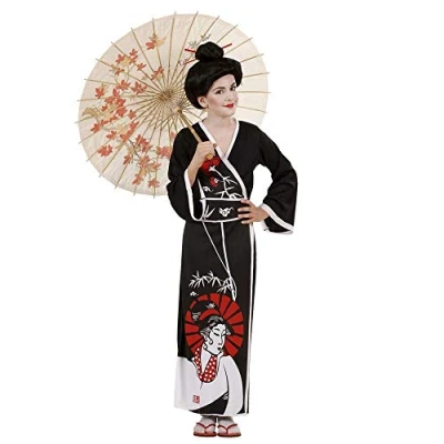 Afbeelding van &quot;Zwarte Japanse kostuum voor meisjes Verkleedkleding 146/152&quot;