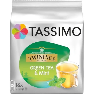 Image de Tassimo Twinings Thé Vert à la Menthe, 16 T Discs