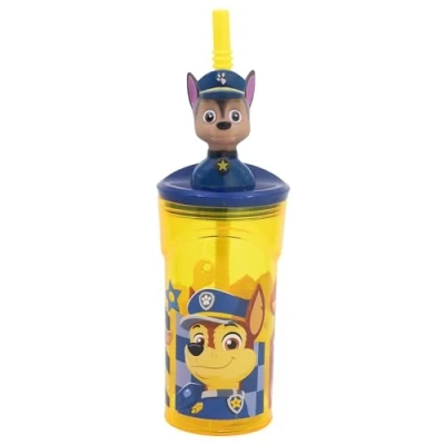 Afbeelding van Stor Herbruikbare beker met rietje en deksel 3D figuur 360 ml inhoud van Paw Patrol Boy