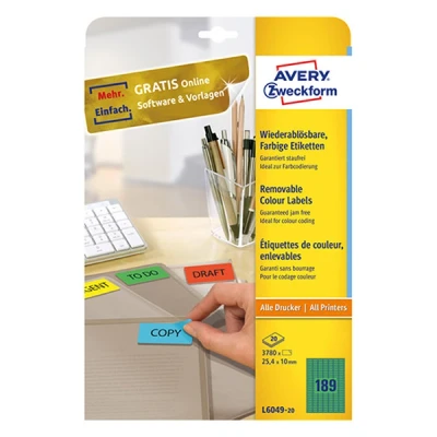 Image de Avery Zweckform L6049 étiquettes 3780 étiquette(s)