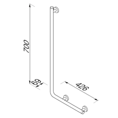 Afbeelding van Geesa comfort &amp; safety veiligheidsgreep links met anti slip handvat 90