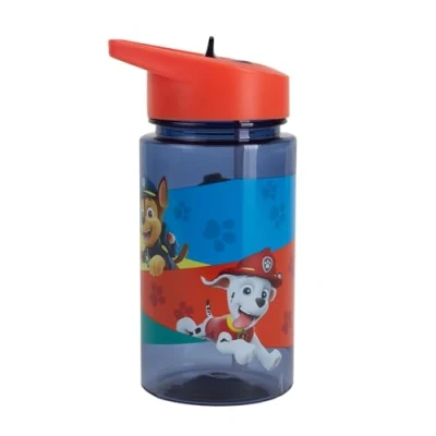 Afbeelding van P:os 28230 Drinkfles voor kinderen, ca. 430 ml, transpant design met Paw Patrol motief en geïntegreerd rietje klep, van kunststof, BPA vrij ftalaatvrij