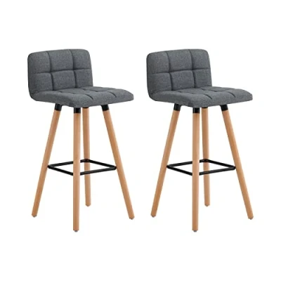 Afbeelding van SoBuy FKW01 ® Set van 2 keuken ontbijt barkruk, barkruk met gewatteerde zitting W44 x D44 H90cm Fst50 dgx2