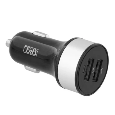 Image de T&#039;nB Adaptateur d&#039;alimentation pour voiture 24 Watt 4.8 A 2 connecteurs de sortie (USB)
