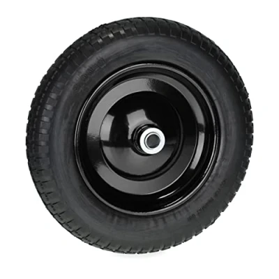 Afbeelding van Relaxdays kruiwagenwiel 3.00 8 stalen velg rubber reservewiel kruiwagen zwart