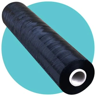 Afbeelding van Triplast 400 mm x 250 m stretchfolie voor pallets zwart
