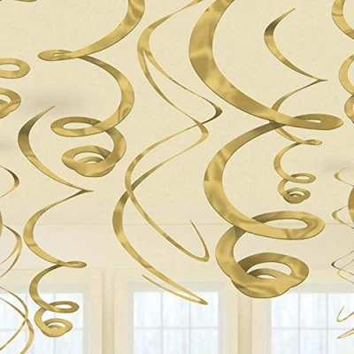 Afbeelding van Decoratie swirl goud 12 stuks