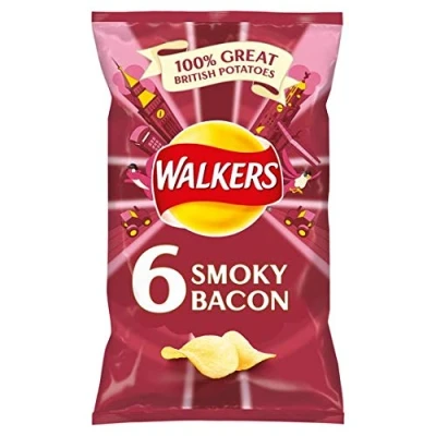 Afbeelding van Walkers Smoky Bacon Crisps 6 x 25G van