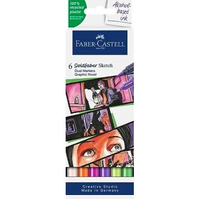 Afbeelding van Sketchmarker Faber Castell Goldfaber etui 6 stuks Graphic novel op alc