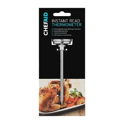 Image de Chef Aid Thermomètre à Viande Instantané avec Cadran Facile Lire, Sonde Classique pour une Cuisson Parfaite, Plage de Température 0 100C