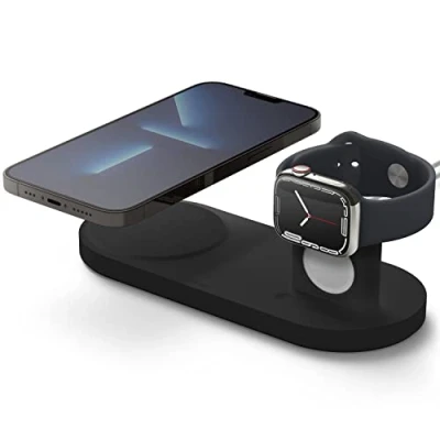 Afbeelding van elago MS Opladen Hub Duo Horloge compatibel met MagSafe Charger, draadloos laadstation, iPhone 14 &amp; 13 en 12 modellen, AirPods Pro 2.1, 3