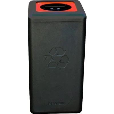 Afbeelding van Circulaire Afvalbak BrickBin Plastic 65 liter, Zwart oranje (VB192458)