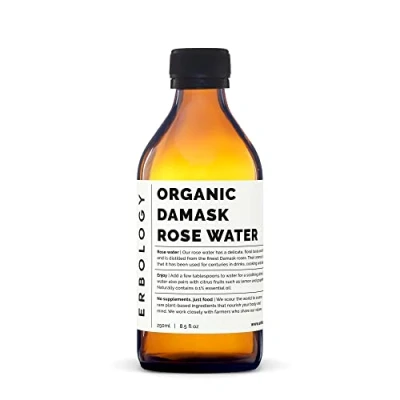 Afbeelding van 100% biologisch rozenwater 250 ml gedestilleerd uit damascusroos rozenhydrolaat in levensmiddelenkwaliteit kalmeert, hydrateert en kalmeert GMO vrij recyclebare glazen fles