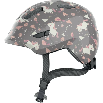 Afbeelding van ABUS Smiley 3.0 Kinderhelm Fietshelm met diepe snit, kindvriendelijke ontwerpen en ruimte Voor een vlecht meisjes jongens Grijs paardenpatroon, maat S