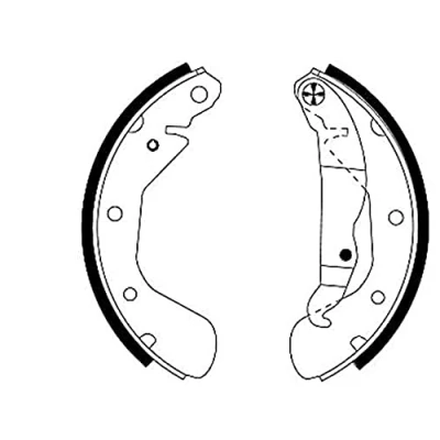 Afbeelding van HELLA 8DB 355 001 301 Remschoenen 200 45 Met handremhefboom OPEL: Corsa C Hatchback, Astra G Saloon, F CC, DAEWOO: Lanos Saloon