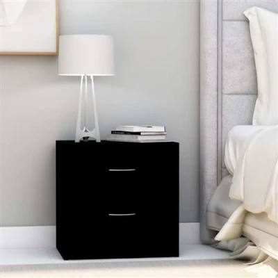 Afbeelding van Nachtkastjes 2 st 40x30x40 cm spaanplaat zwart