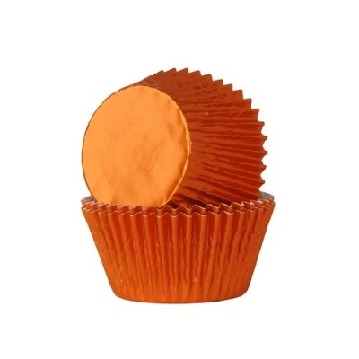 Afbeelding van Cupcake Cups HoM Folie Oranje 51x38mm. 24st.