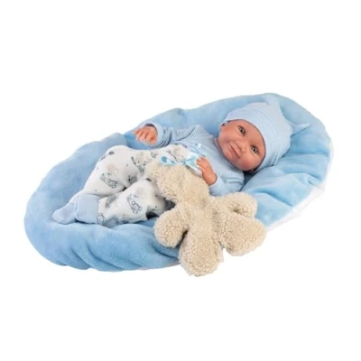 Afbeelding van Llorens Pop Nico Met kussen en teddy 40cm