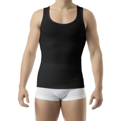 Afbeelding van Farmacell Man 417 Tanktop voor heren, figuurvormend, van katoen, zwart.