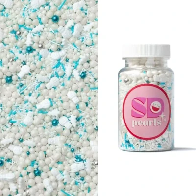 Afbeelding van SD Pearls Lot de 100 boîtes à sucre comestibles Flocons neige Décoration comestible Pour gâteaux (mélange « Nordpol Party », g)