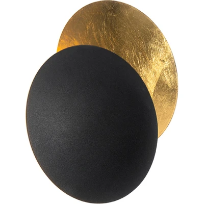 Afbeelding van QAZQA Moderne wandlamp zwart met goud Sunrise