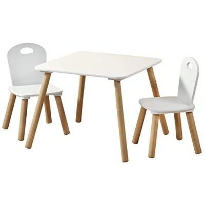 Afbeelding van Kesper kindertafel met 2 stoelen 1771213, afmetingen: tafel 55 x 45 cm, stoel 27,5 50,5 wit