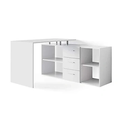 Afbeelding van Vicco Hoekbureau Dante, Wit, 215 x 60 cm