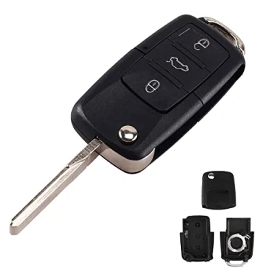 Afbeelding van Heart Horse sleutelbehuizing met 3 toetsen, compatibel Volks wagen V W MK4 Bora Golf 4 5 6 Passat Polo Touran Opvouwbare afstandsbediening auto vervanging AVCE lemmet